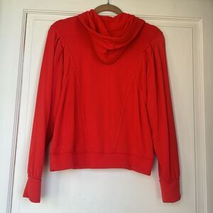 Red Dolmain Sleeve Cotton/Modal Blend Hooded Sweatshirt By Sundry